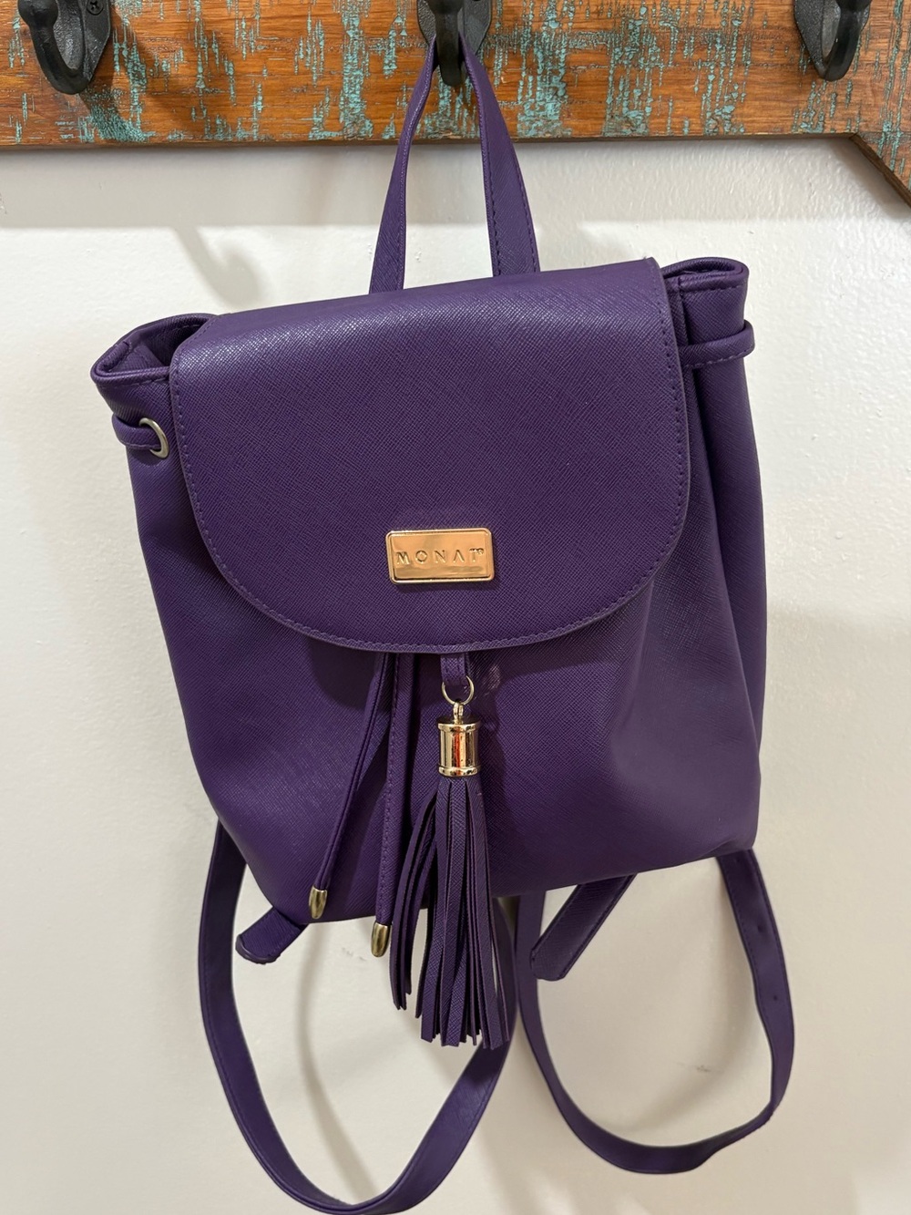 MONAT Purple Backpack Purse with Tassel